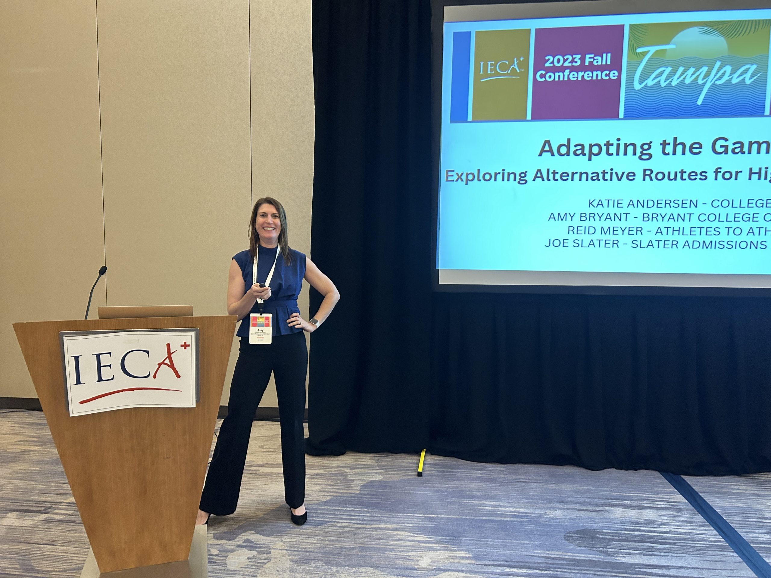 Amy presenting at an IECA conference