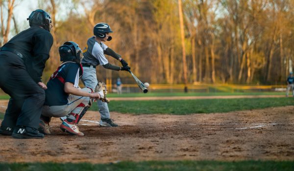 Hopeful recruit playing baseball